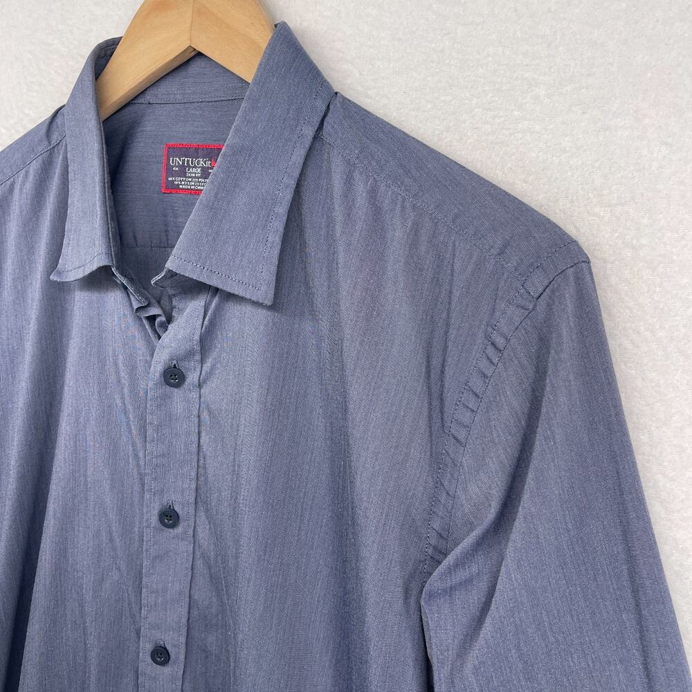 UNTUCKit Men's Casual Button-Down Shirt in Dusty Blue